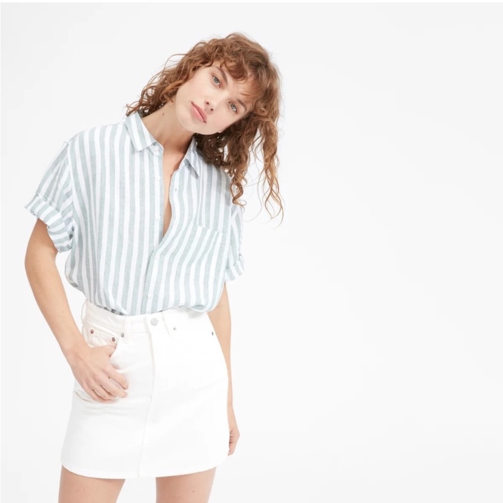 Everlane White Denim Mini Skirt
